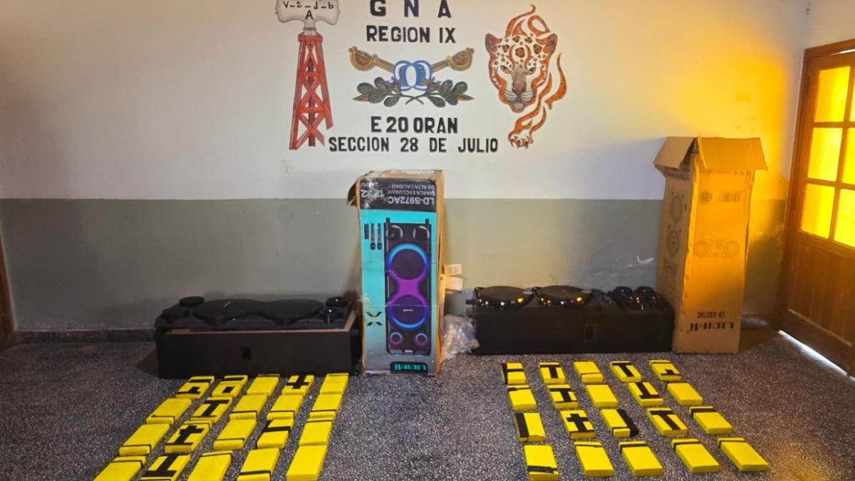 Escondían 41 kilos de cocaína dentro de parlantes en Salta