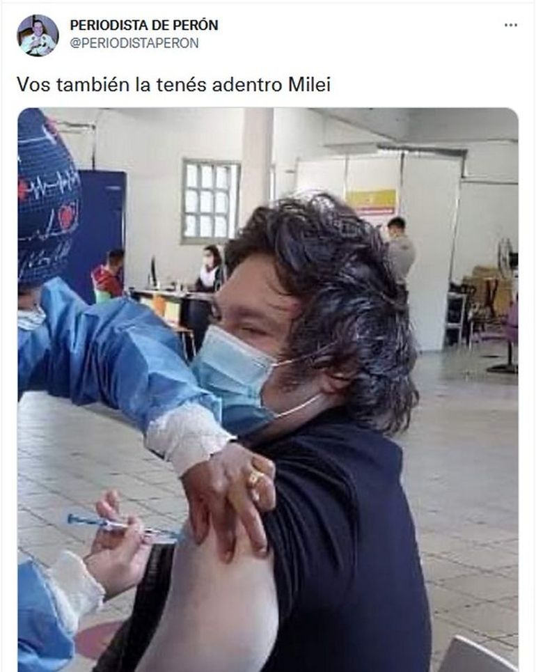 Javier Milei se vacunó contra el coronavirus y estallaron las redes