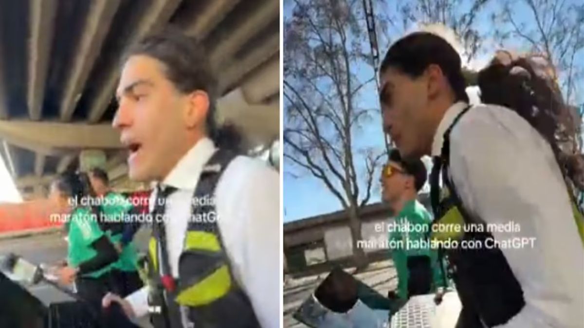 Insólito: corrió 21 kilómetros con la PC en la mano y consultando el ChatGPT.