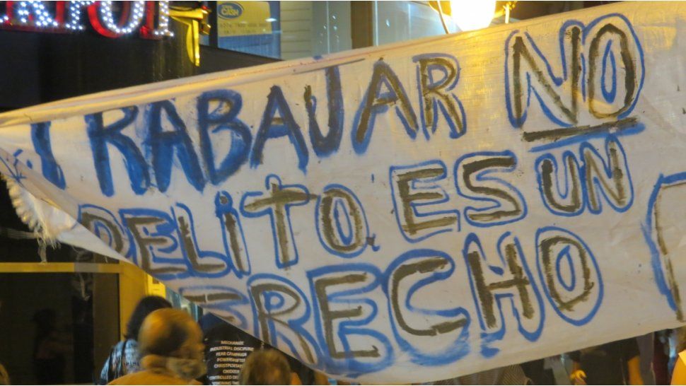 Reclamo en la peatonal