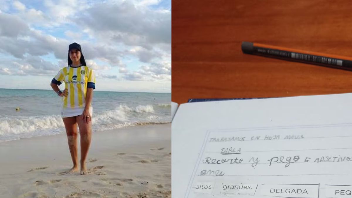 La tía compartió en su perfil una imagen de la tarea de su sobrino.