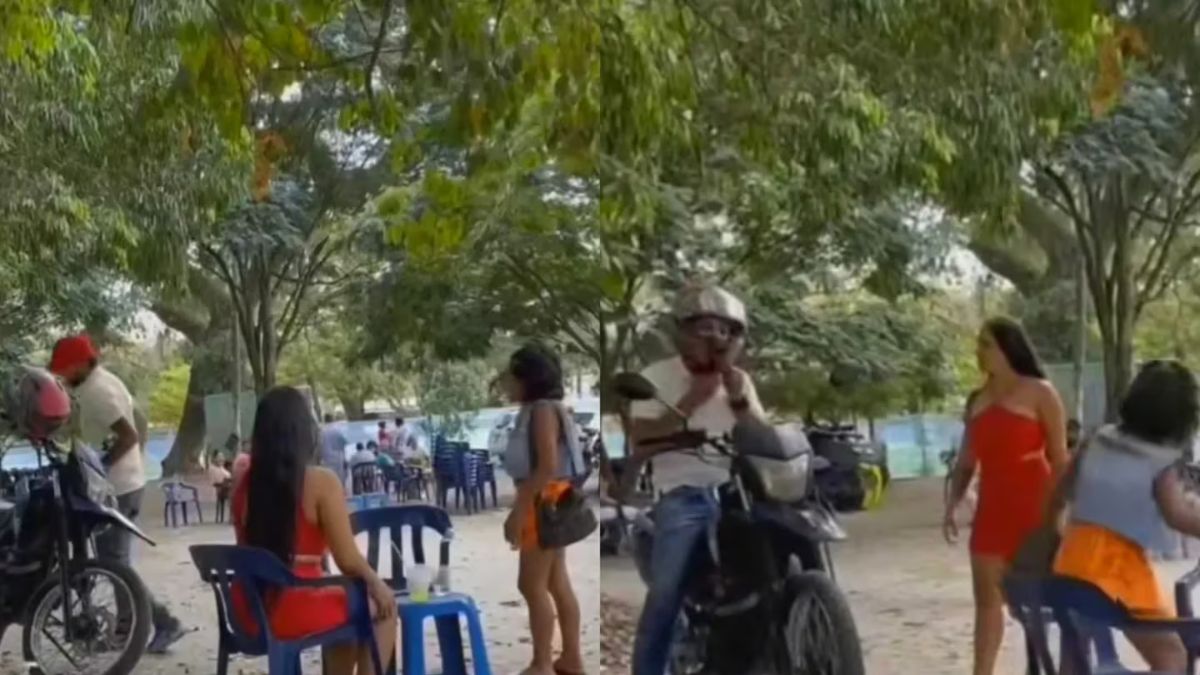 Esta mujer no dudó en encarar a su pareja tras verlo con su amante.