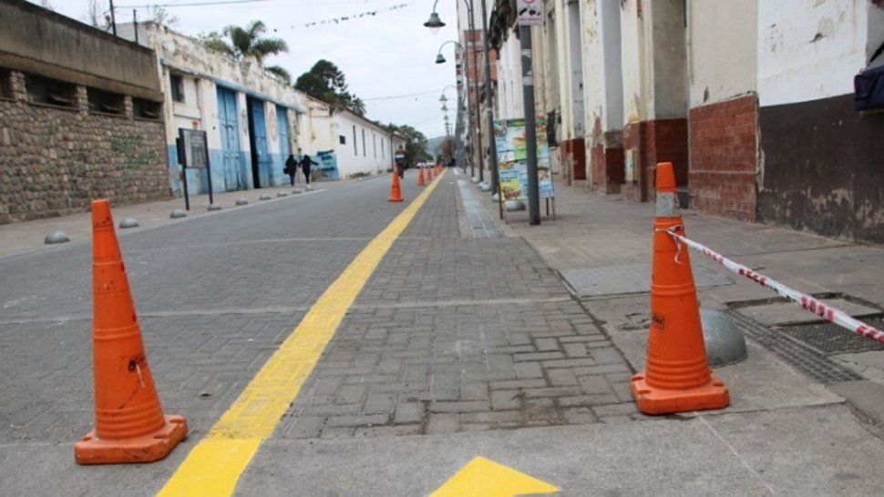 empezo la demarcacion de ciclovias en el centro de la ciudad