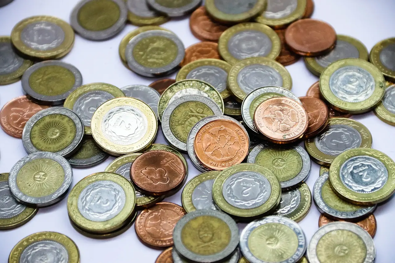 Monedas argentinas.