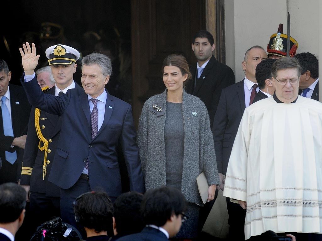 Macri en el Tedeum junto a Juliana