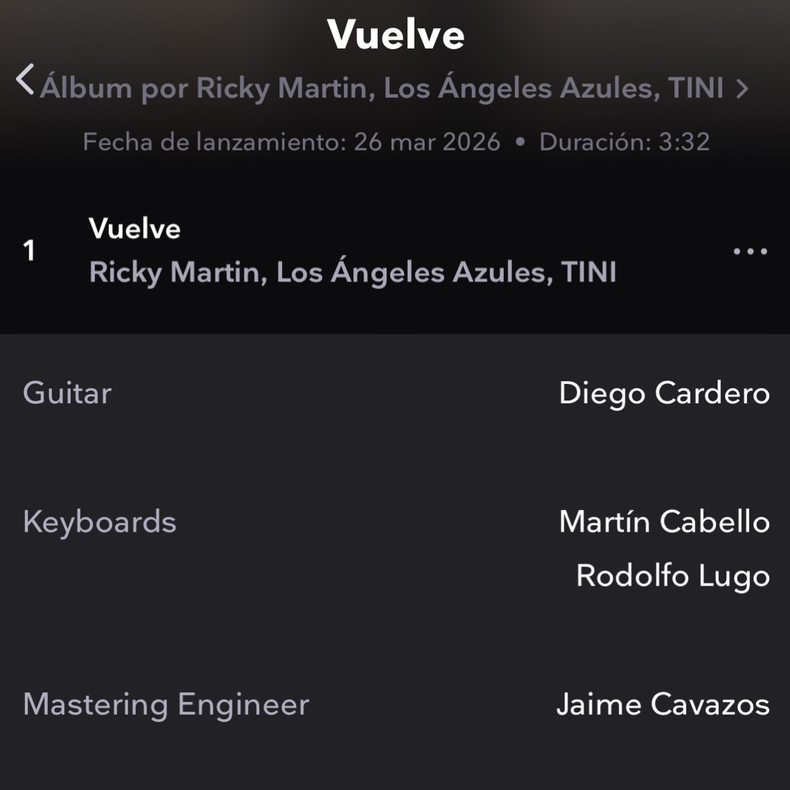 Diego Cardero, el jujeño que dijo presente en una gran producción de Tini, Ricky Martin y Los Ángeles Azules