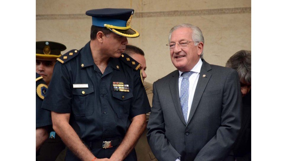 Fellner en el acto de la Policía Federal