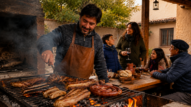 Asado por el Día del Padre (imagen creada con IA).