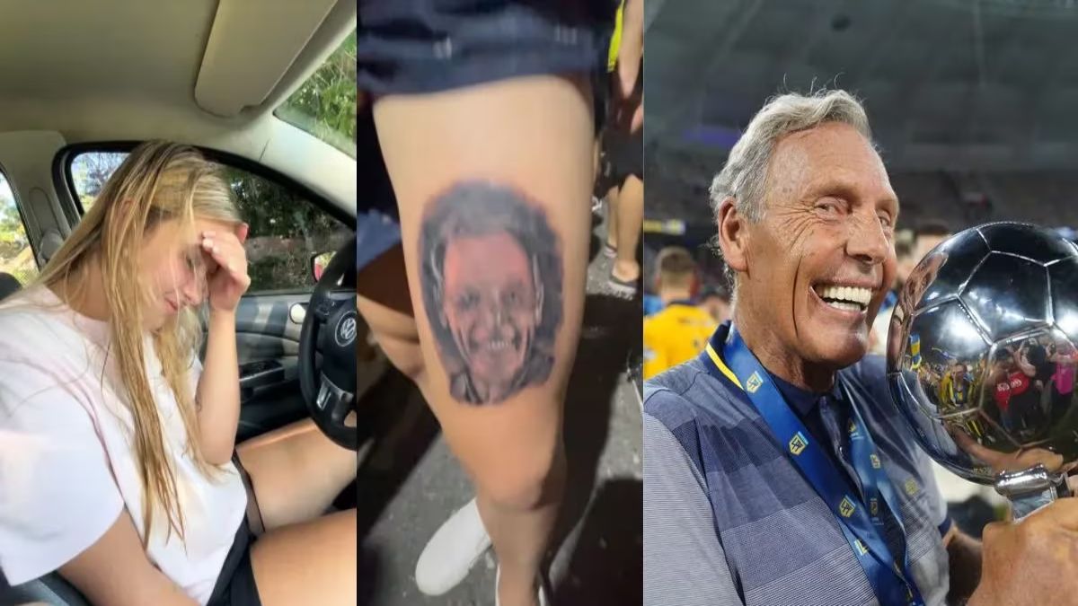 Este hincha de Rosario Central sorprendió a su novia con el tatuaje con la cara de Miguel Ángel Russo.