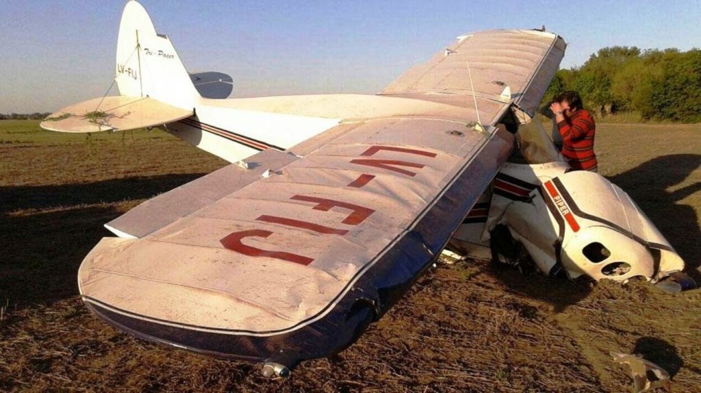 Así quedó la avioneta