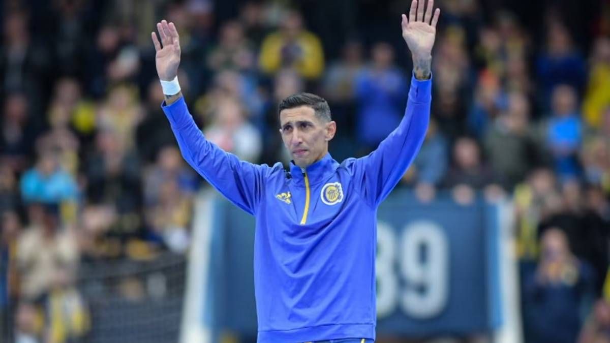 la emocion de angel di maria durante el imponente recibimiento de rosario central