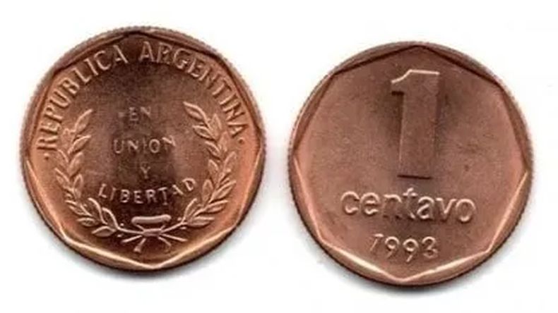Moneda de 1 centavo.