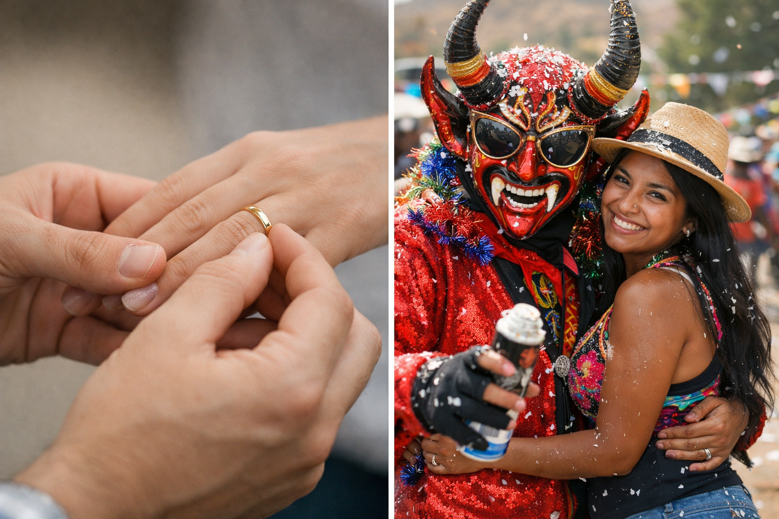 Casamientos en San Valentín: En Salta Sí quiero, en Jujuy Soltáme carnaval - Imágen generada con IA