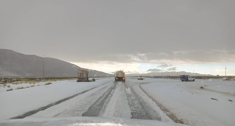 Así quedó la Ruta Nacional N° 9 en Abra Pampa.