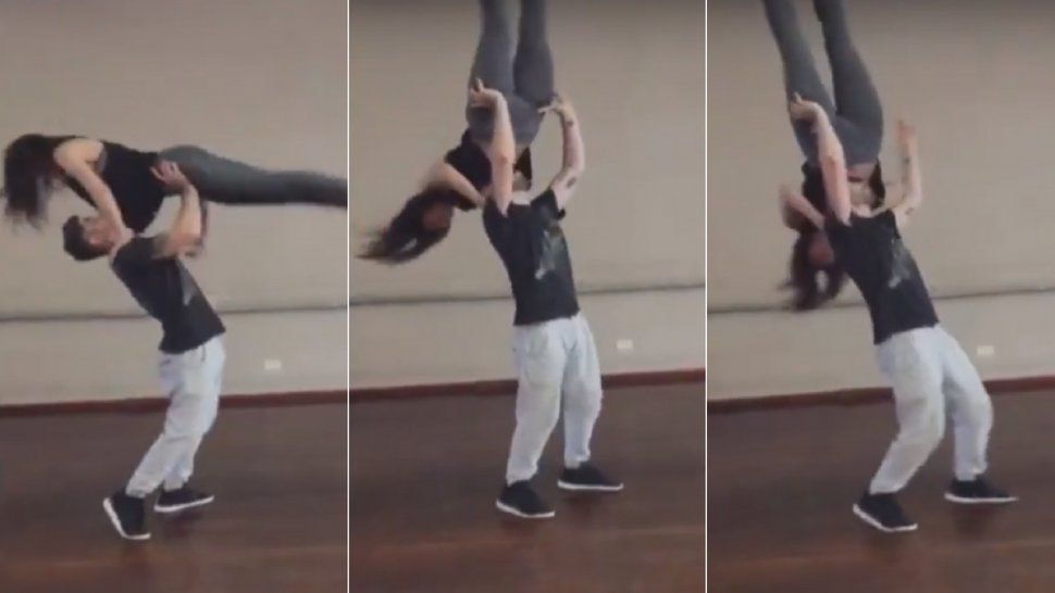 Tremenda caída de Sofía Jujuy Jiménez en un ensayo del Bailando