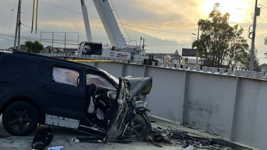 Accidente en el que murió el&nbsp; futbolista Marco Angulo.