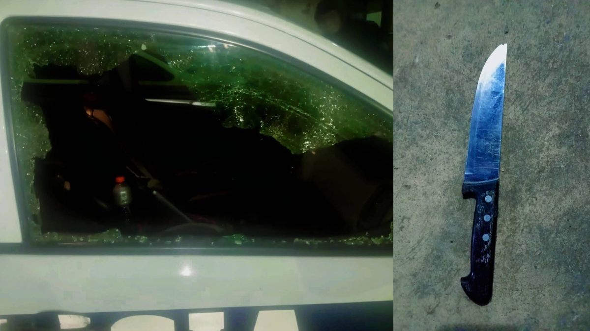 intentó atacar un policía con un cuchillo y terminó detenido intentó atacar un policía con un cuchillo y terminó detenido
