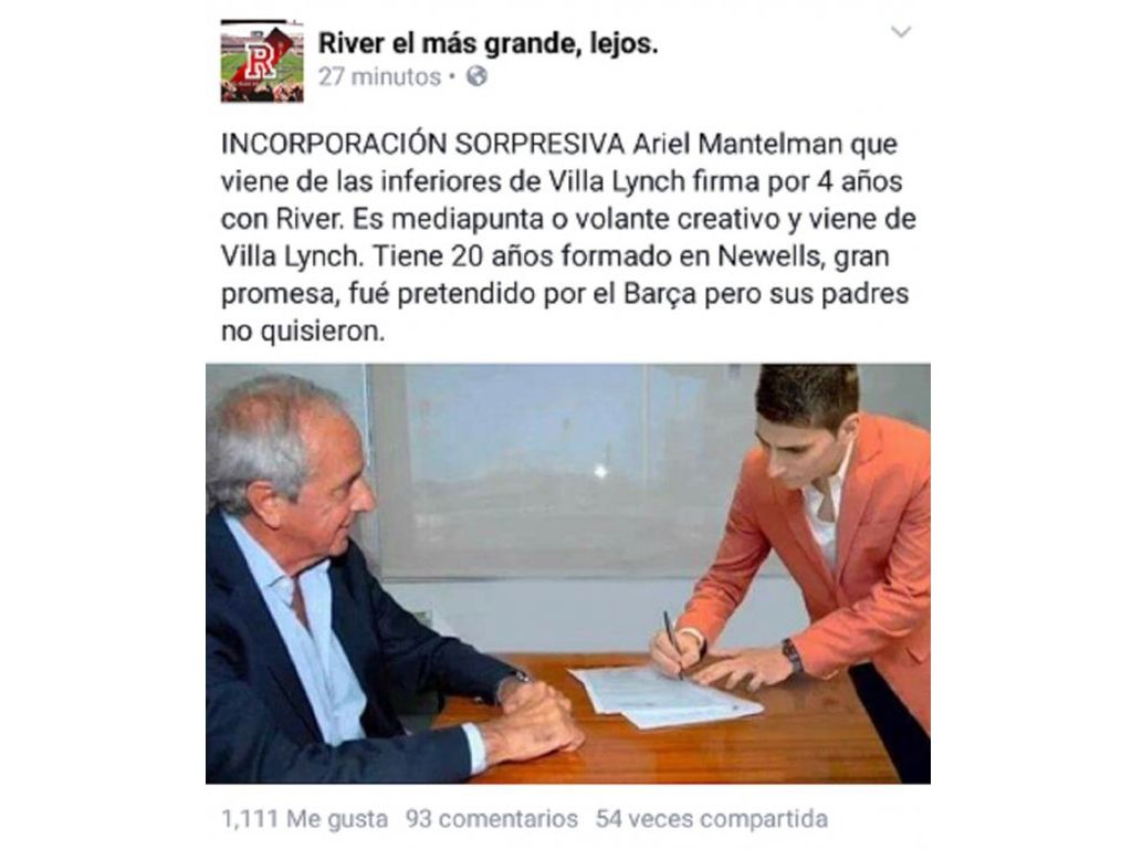 publicación sobre Ariel Mantelman