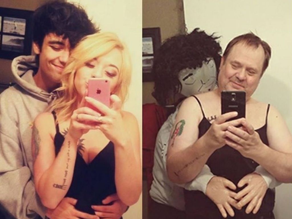 Imita a su hija