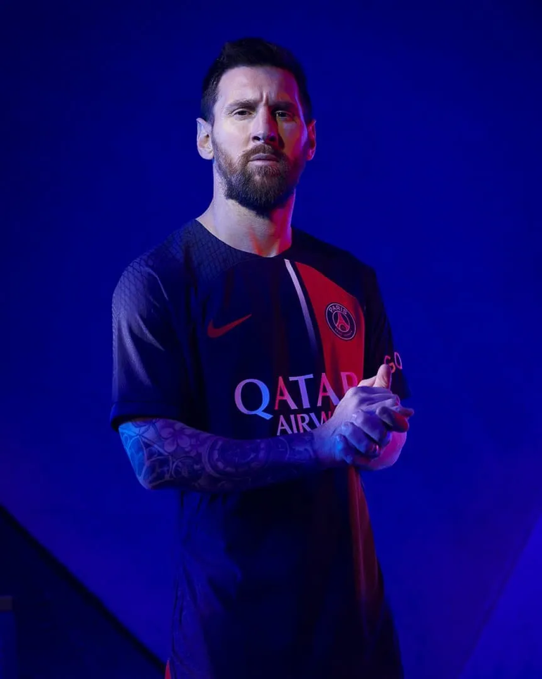 Lionel Messi en la presentación de la nueva camiseta del PSG