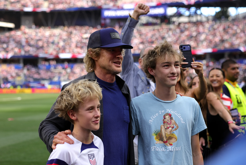 LOS ANGELES, CALIFORNIA - JUNE 12: Owen Wilson attends the FIFA World Cup 2026 Group D match between USA and Paraguay at Los Angeles Stadium on June 12, 2026 in Los Angeles, California. (Photo by John Dorton/USSF/Getty Images)