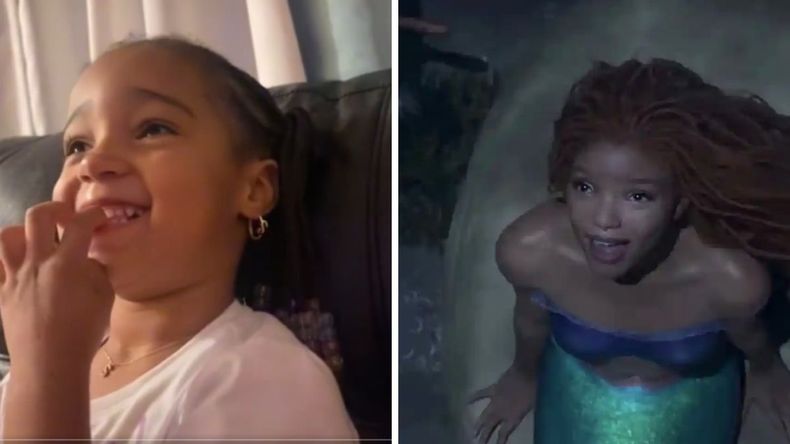 La emoción de niñas que ven a la nueva Sirenita parecida a ellas.