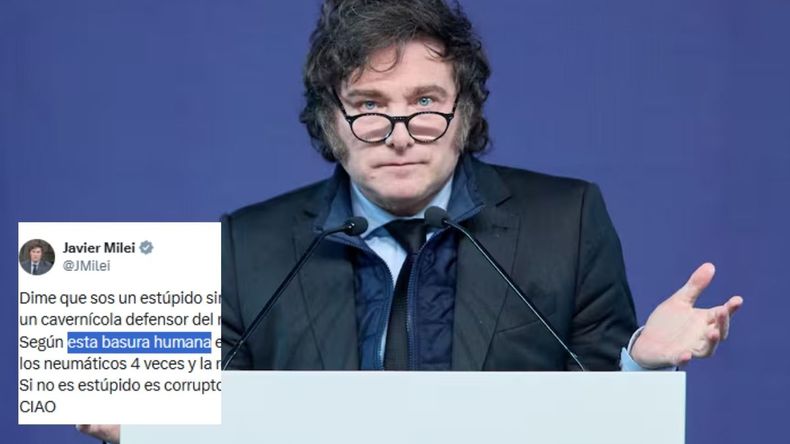 El insulto del presidente Javier Milei ante un periodista.
