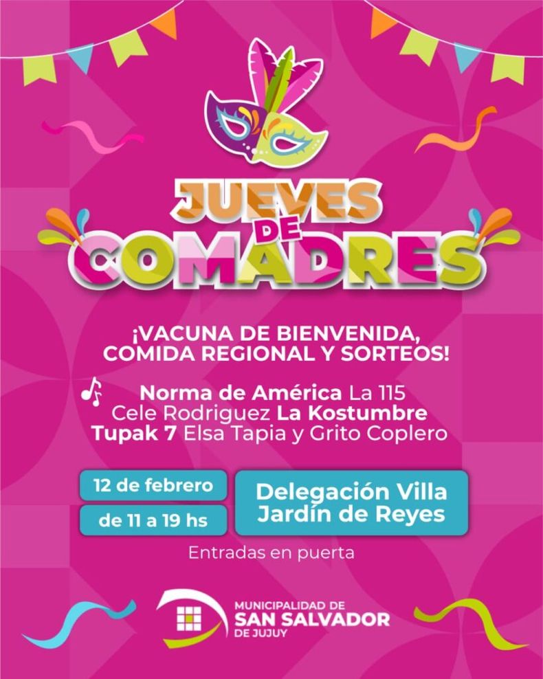 Convocatoria para el Jueves de Comadres en Villa Jardín de Reyes 