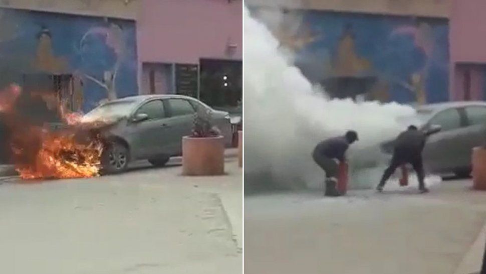 Se incendió un auto en la plaza de Tilcara: los bomberos apagaron el fuego Se incendió un auto en la plaza de Tilcara: los bomberos apagaron el fuego
