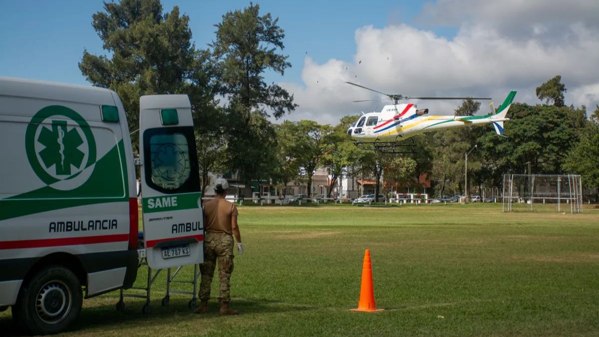 El Campanario: dramático rescate aéreo de un hombre con una grave herida