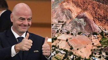 Gianni Infantino y un tremendo elogio a la cancha de Purmamarca.