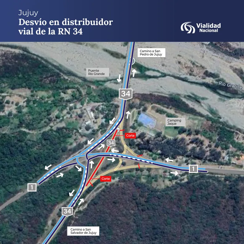 Iniciaron las tareas de construcción de autopista en RN 34, por lo que un tramo a la altura de San Pedro de Jujuy se encuentra con modificación para su circulación.