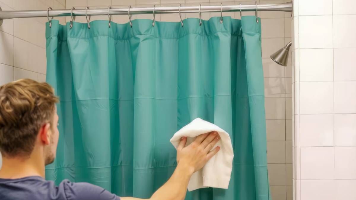 trucos para limpiar la cortina del baño
