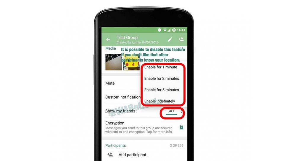 WhatsApp ubicación