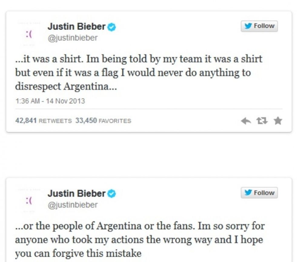 Tweets de Justin Bieber