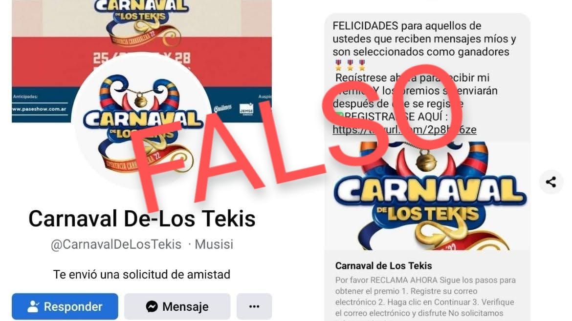 Facebook falso del Carnaval de Los Tekis.