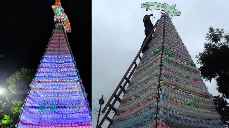 Inauguraron el árbol de Navidad de Chijra