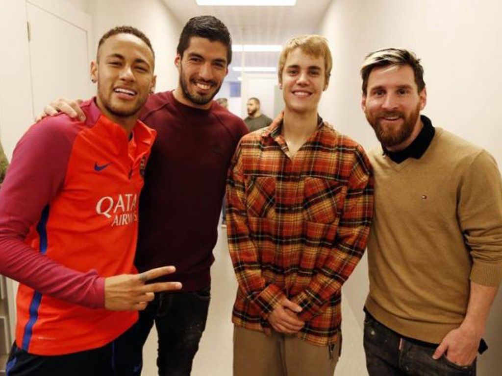 Neymar Jr., Luis Suarez, Justin Bieber y