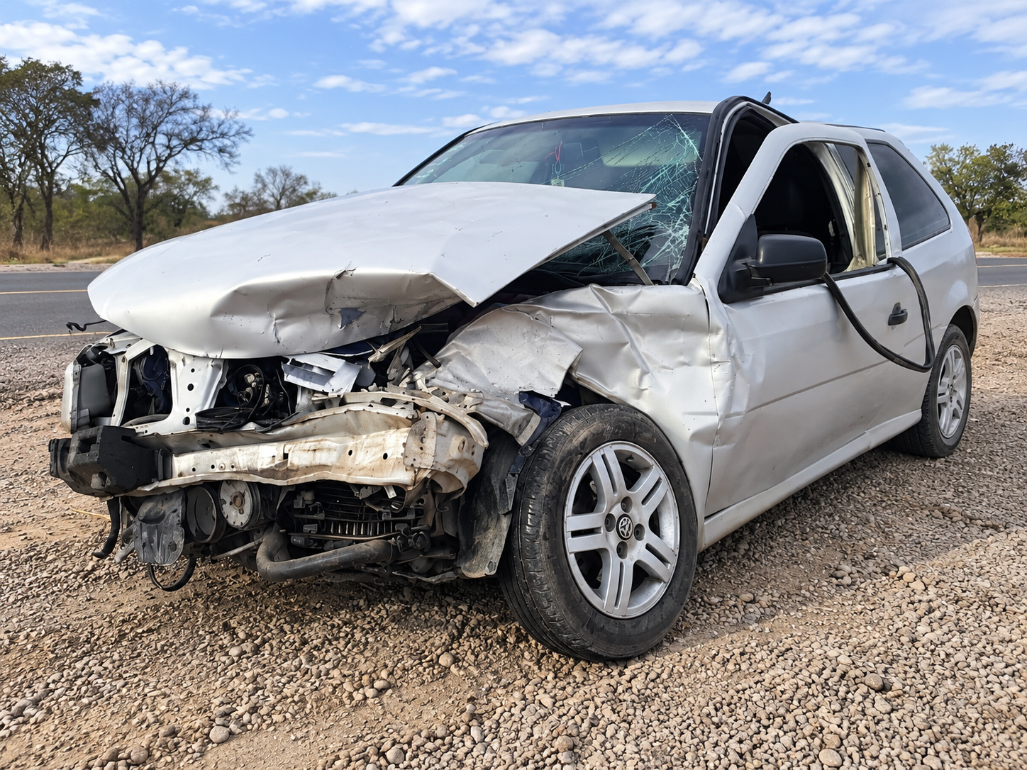 Violento choque entre un auto y un camión en Ruta 34