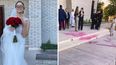 Arruinó la boda de su nuera tirándole pintura roja.