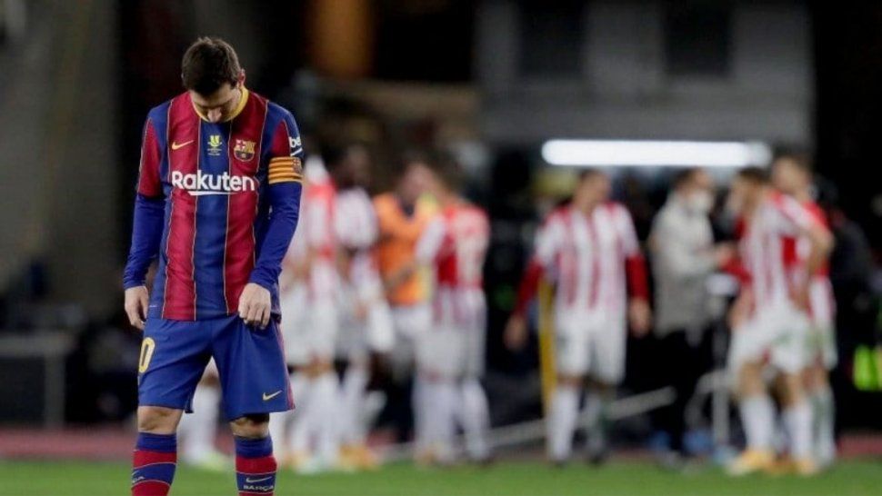 Messi y su peor noche: perdió con Barcelona la Supercopa y lo expulsaron