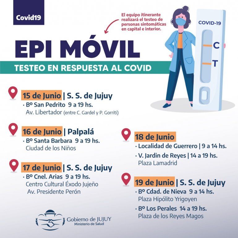 Un "EPI Móvil" hará testeos masivos en toda la provincia