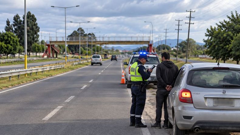 Iba borracho por la ruta y quedó demorado - Imagen recreada con IA&nbsp;
