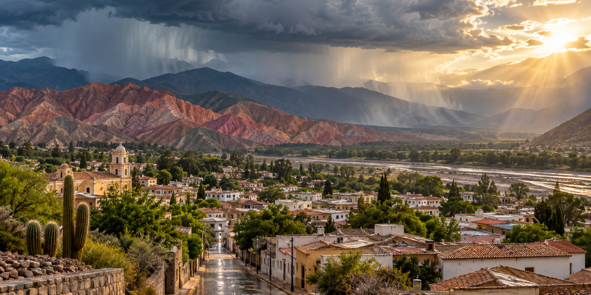Clima en Jujuy (imagen creada con IA). Clima en Jujuy (imagen creada con IA).