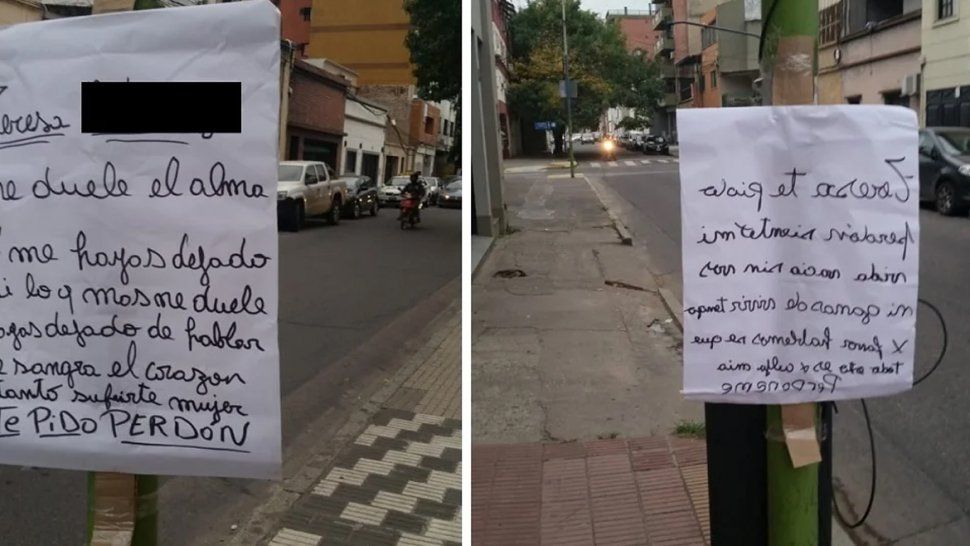Me duele el alma: enamorado ruega perdón con carteles en Tucumán