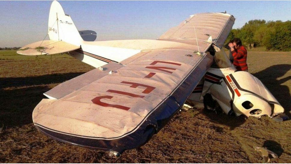 Así quedó la avioneta