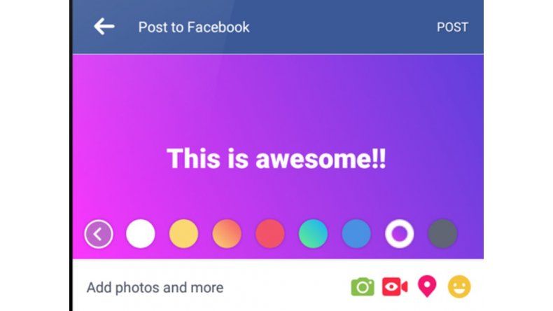Facebook, estados de colores